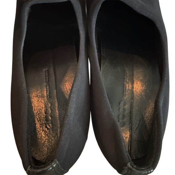 ECCO Sculptured 45 Black‎ Fabric Block Heel Pumps Leather Lined EUC 9.5/40 - Picture 5 of 9